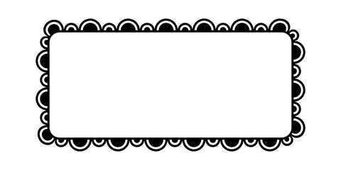 Poster - scalloped edge square frame. simple rectangle scalloped border. fabric lace pattern frame. repeat cu