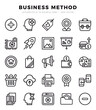 © Icon - Set of Business Method Icons. Simple line art style icons pack.