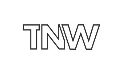 Poster - TNW logo design template with strong and modern bold text. Initial based vector logotype featuring simple and minimal typography. Trendy company identity.