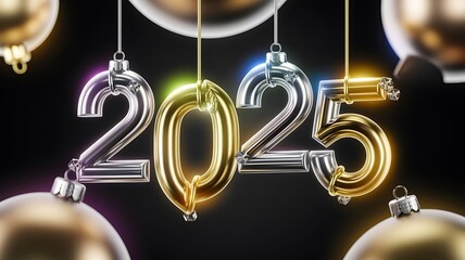 New year 2025 wishes celebration background, Luxury new year 2025 text 