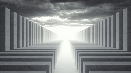 Wall Mural - perception, maze: an event represented as a starting point in a maze of twists and turns, where perc