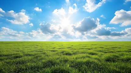 95. A wide-open field of grass under a dramatic sky filled with clouds