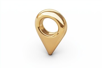 Poster - gold location pin symbol isolated on white background