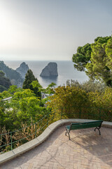 Wall Mural - sunrise view of the faraglioni rocks, capri island, italy