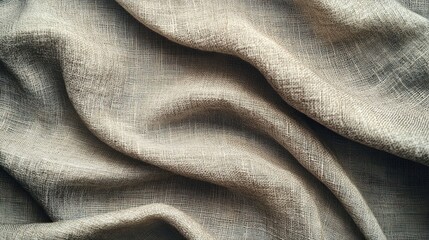 Closeup of a brown, textured fabric with soft folds.