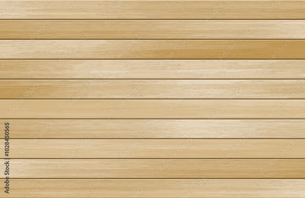 Vector wooden wall background. Horizontal realistic panel, light brown ...