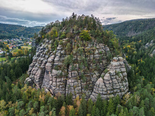 Wall Mural - Sandstone rocks in the Oybin resort in the Zittauer Mountains