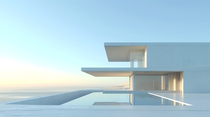 Minimalist modern home with an infinity pool overlooking the ocean.