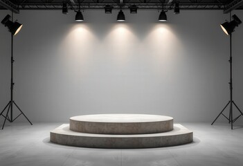 Wall Mural - empty stage with spotlights