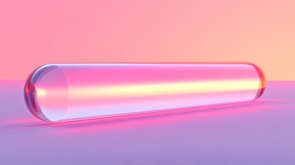 Poster - A translucent test tube reflecting light in a gradient background, suggesting a scientific context.
