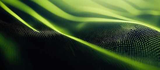 Wall Mural - Abstract Green Digital Waves