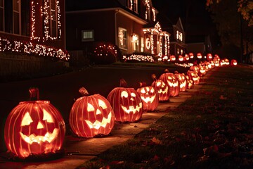 Jack o' Lantern Halloween Lights with generative ai