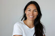 © Oksana_Latysheva - Portrait of native American smiling woman wearing white t-shirt isolated on white background