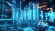 © ruangrit19 - 3D Rendering of Futuristic Laboratory Glassware on Data Driven Background