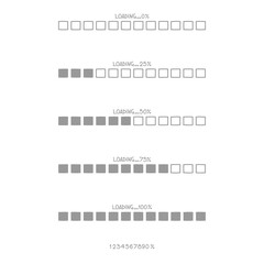 Fototapete - collection set of cute doodle hand draw loading process progress counter bar computer battery, banne