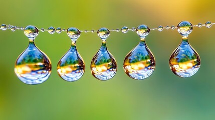 Dew Drops on Spiderweb Reflecting Nature s Beauty