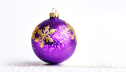 Wall Mural - Cute christmas glitter bauble with copy space