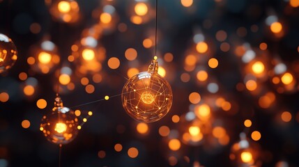 A network of light bulbs connected to each other