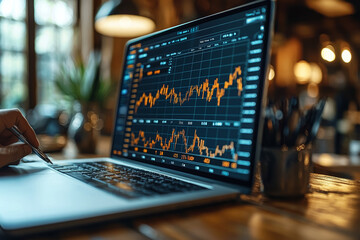 Poster - A financial advisor discussing stock portfolio diversification with a client, emphasizing the importance of managing risk. Concept of financial planning.