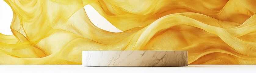 Poster - Abstract Yellow Watercolor Background with Empty Space
