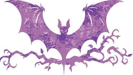 Wall Mural - Retro bat cartoon illustration,halloween bat vector