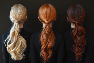 Three women with different hair colors