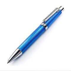 Blue pen isolated on white background