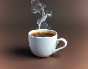 Wall Mural - cup of coffee with smoke