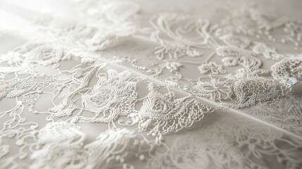 Canvas Print - Intricate White Lace Fabric Close-Up for Elegant Design