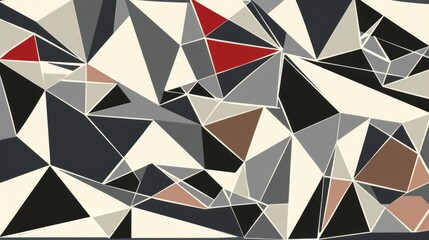 Poster - Abstract Geometric Background in Red and Neutral Tones