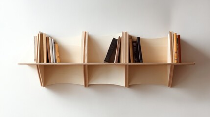 Poster - Modern Wooden Shelf with Books