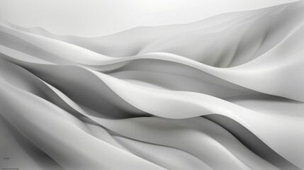 Canvas Print - Smooth White Waves of Abstract Fabric Texture