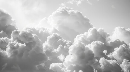 Sticker - Soft White Clouds in a Grayscale Sky