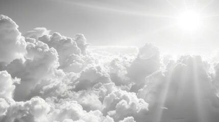 Canvas Print - Soft White Clouds with Bright Sunlight Above