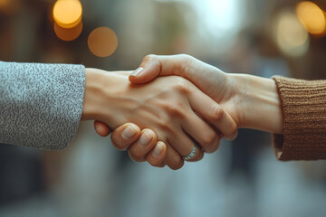 Poster - a person shaking hands with a client after closing a business deal. concept of business.