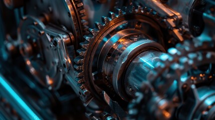 Poster - Close-Up of Intricate Gears and Mechanisms