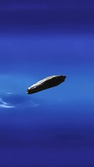 Wall Mural - Vertical Video of Oumuamua Asteroid Interstellar Comet Visitor to Solar System Passing by Neptune. 3D Science Space Animation.