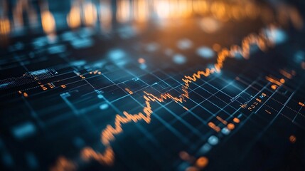 Background of a market chart with a business increase graph, showcasing investment profits, financial data, and a success diagram.