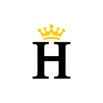 letter H with crown luxury logo vector illustration template design
