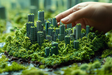 Poster - An investor shifting their portfolio towards green bonds, highlighting the increasing demand for sustainable investment options. Concept of investment.