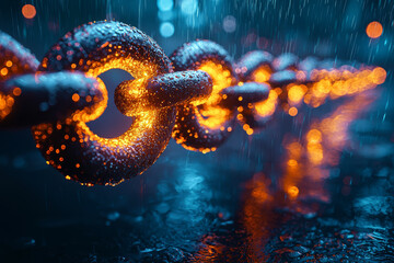 Fototapete - A report discussing the environmental impact of blockchain technologies, highlighting concerns about the energy usage of blockchain systems. Concept of environment.