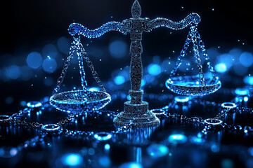 Poster - A financial regulator exploring the use of blockchain to prevent money laundering, showcasing blockchain's role in regulatory compliance. Concept of compliance.