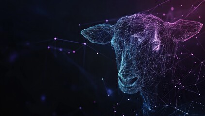 Wall Mural - Abstract Sheep in Digital Space