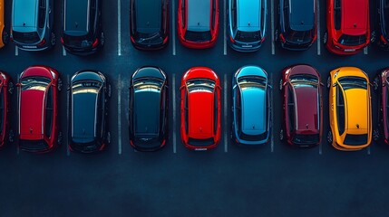 Poster - Smart parking systems with digital payment options and automated ticketing in a bustling urban area Stock Photo with side copy space