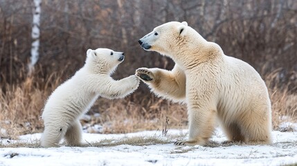 polar bear in summer