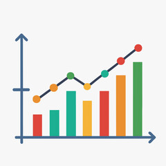 Poster - Chart Trend Icon vector in Flat Design Style