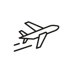plane takeoff icon on white background