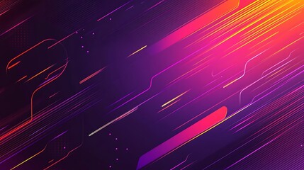 Poster - Abstract background with diagonal lines in purple, pink, and yellow.