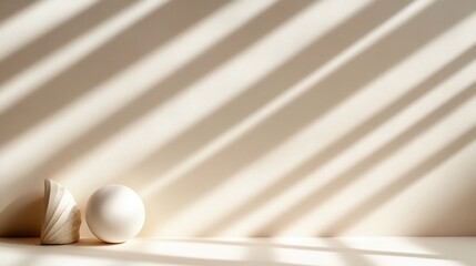 Aufkleber - A minimalist composition featuring abstract geometric shapes and intriguing light and shadow play, creating a serene and contemplative visual experience.