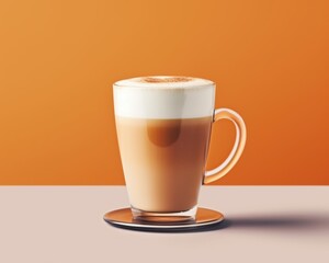 Cup of cappuccino or latte coffee